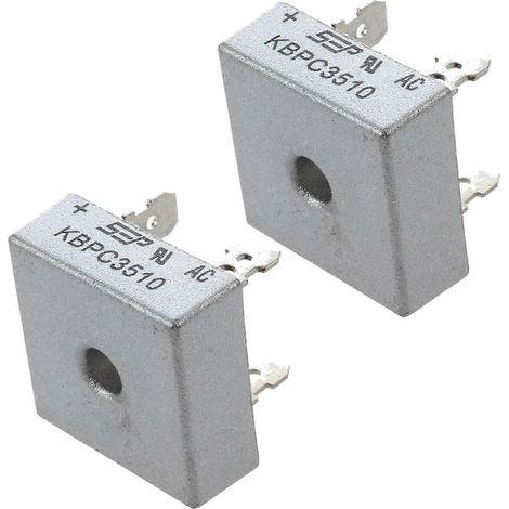 Deux redresseurs à pont de diodes carrées monophasés KBPC3510 1000V pour circuit imprimé (1/5)