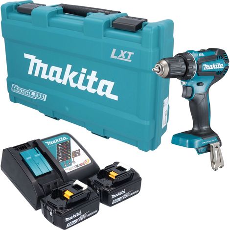 Trapano avvitatore a batteria Makita DDF 485 RTK 18 V 50 Nm brushless + 2 batterie da 5,0 Ah + caricabatterie + valigetta (1/5)