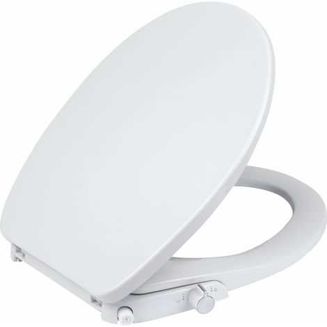 Cornat Dusch-WC-Sitz - mit Bidet-Funktion ohne Stromanschluss - Thermoplast - Quick up & Clean - Soft-Close - Weiß