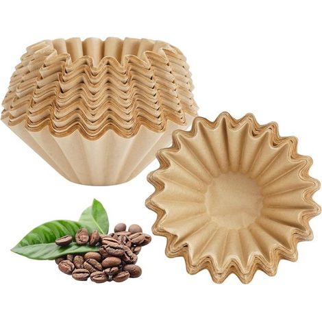 Filtro a cestello - 100 filtri per caffè - Sacchetti filtro 155/45 mm - Carta filtro per caffè per uso domestico - Caffetterie - Ufficio - Campeggio all'aperto (1/5)