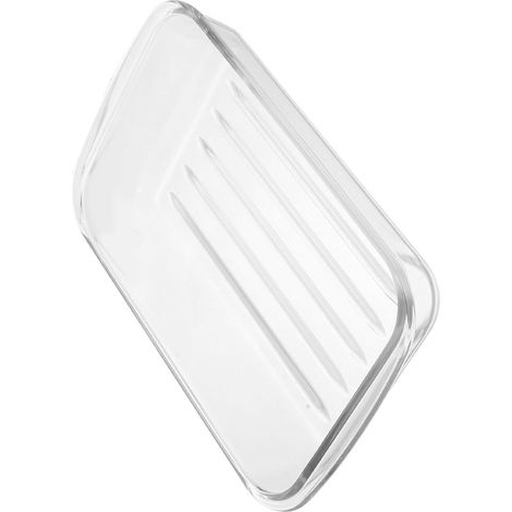 Plat à four en verre trempé de 1,5 L avec égouttoir, thermorésistant et compatible avec le four et le micro-ondes