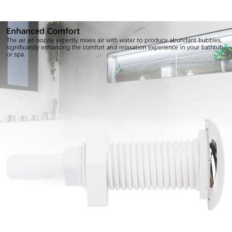 3PCS Buse à air de baignoire PVC 30mm Droit Spa Buse à bulles d'air Remplacement pour Bains à remous Piscines (1/4)