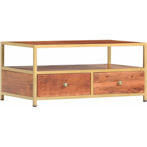 Table basse 90 x 50 x 40 cm Bois d'acacia massif (1/5)