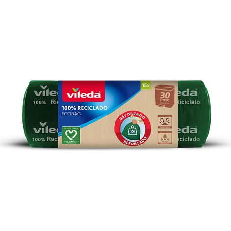 Sacco per immondizia rinforzato Ecobag 30 litri (15 sacchi) 169303 Vileda (1/2)