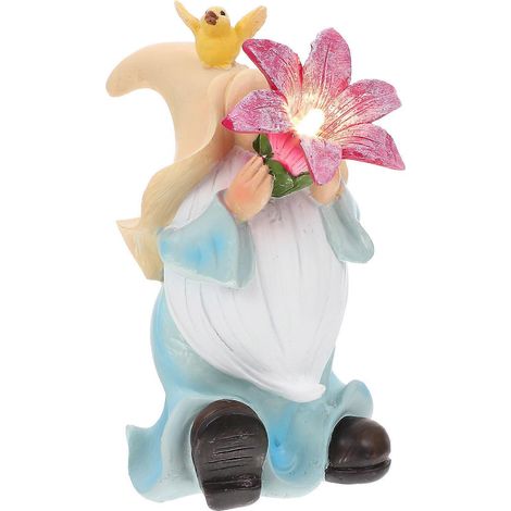 Gnome lumineux décoratif d'extérieur, petit ornement pour les amateurs de jardinage (1 pièce) (1/4)