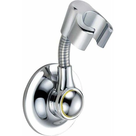 Shower Head Holder, Adjustable Height Shower Head Holder, Suction Cup Shower Arm Adapter, Storage Holder (Silver),90g (1/4)