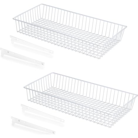 Cestini in filo metallico e supporti Jagmet, Verniciato bianco, Acciaio, 1 kit 7027412 EMUCA (1/5)