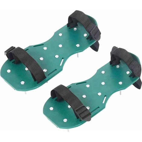 Chaussures Aérateur Pelouse - Picots Acier 42 mm - Fixation Universelle sur Chaussures - ABS Robuste - Pour Jardin et Pelouse - Lot de 2 (1/5)