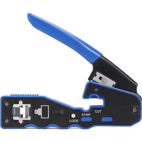 Pince à Sertir pour Connecteurs RJ45 RJ11 RJ12, Outil de Sertissage Réseau Multifonction avec Coupe-Fil et Dénudeur de Câbles (1/4)
