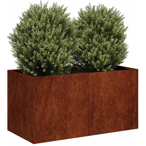 Pflanzkübel Rostig 80x40x40 cm Wetterfester Stahl