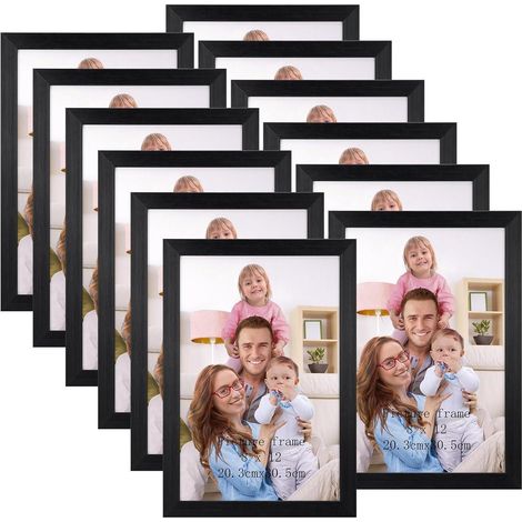 12er Set Bilderrahmen 20x30 cm Schwarz für Wand & Tisch (1/5)