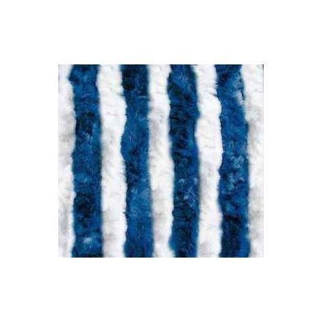 Rideau de porte chenilles coloris blanc / bleu pour caravane et camping-car