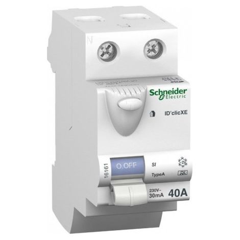 Schneider Electric – Interrupteur différentiel 40A 2P 30mA Type A SI embrochable – Pour installation sur rail distri'click – 16161