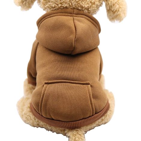1 Manteau Chien Hiver Avec Capuche Et Poche Vêtement Coupe-Vent Tricoté Pour Chihuahua Petite Taille