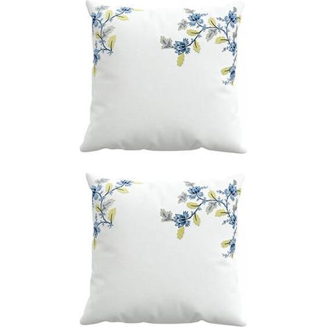 Sanderson Enys Garden Pillow Case Pairs Square Indigo & Ochre (1/2)