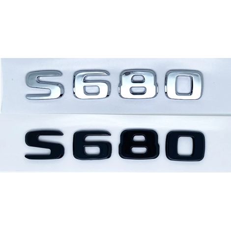 (S680, Argent) - Emblème ABS série S compatible avec Mercedes-Benz Classe S W222 W223 - Logo autocollant latéral arrière (1/5)