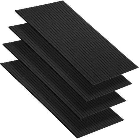 Randaco 4 unidades Panel acústico de pared 120 x 60 x 0.9 cm con ranuras verticales, negro, autoadhesivo (1/5)