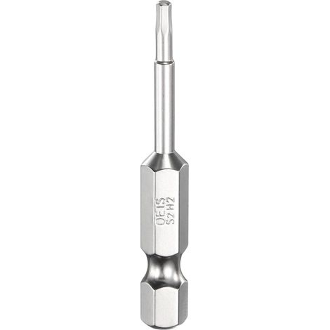Embout de Tournevis à Tête Hexagonale 2.0mm Métrique Pointe Plate 1/4" Tige Hexagonale 50mm (2") Long Clé à Embout Magnétique Pour Perceuse à Vis, Douille Chromée (1/5)
