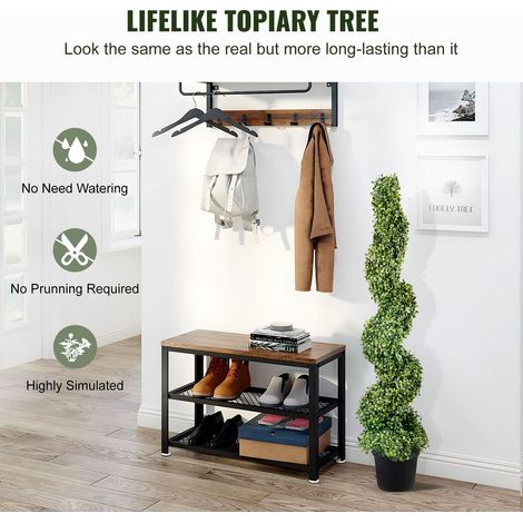 2 Arbustes Topiaires Artificiels en Buis, 121,9 cm, Plantes Factices Vertes Toute l'Année avec Feuilles Remplaçables, Décoration Intérieur/Extérieur/Jardin (1/5)