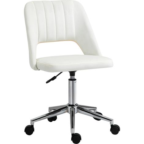 Sedia da ufficio in poliestere con schienale, regolabile in altezza, girevole, stile moderno, beige (1/5)