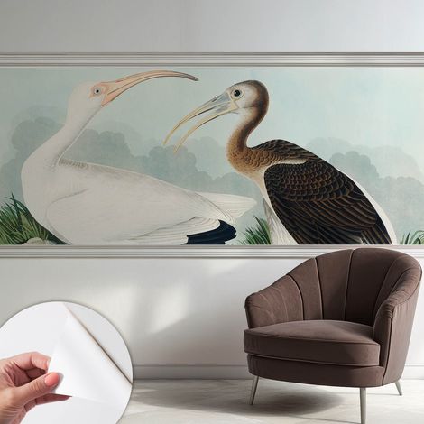 Tapete Selbstklebend - abwaschbar - Tapete mit Motiv - trendige Wanddeko - elegant Fototapete  Vogelpaar 250x104 cm (1/5)