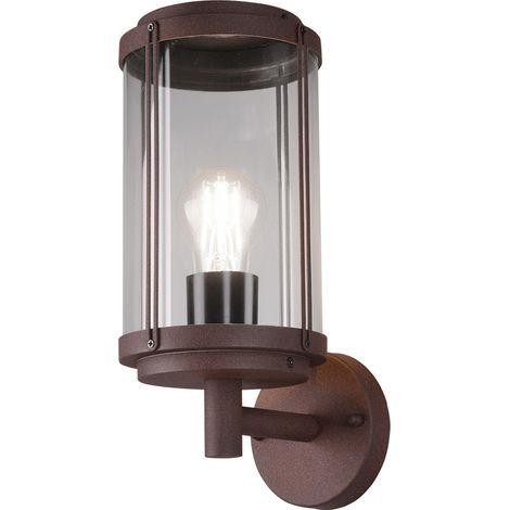 Außen Wand Lampe dimmbar ALU Laterne Terrassen Strahler Leuchte rost Fernbedienung im Set inkl. RGB LED Leuchtmittel