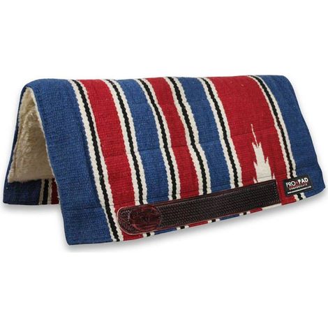 Rosso e Blu Royal - Sottosella Western in navajo e lanetta con rinforzi in cuoio (1/2)