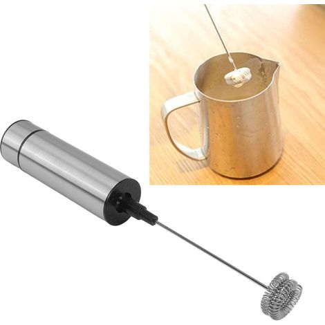 Mousseur à lait électrique avec têtes de mousse simples ou doubles, mousseur à lait en acier inoxydable, mousseur à café sophistiqué, mélangeur à lait. (1/5)