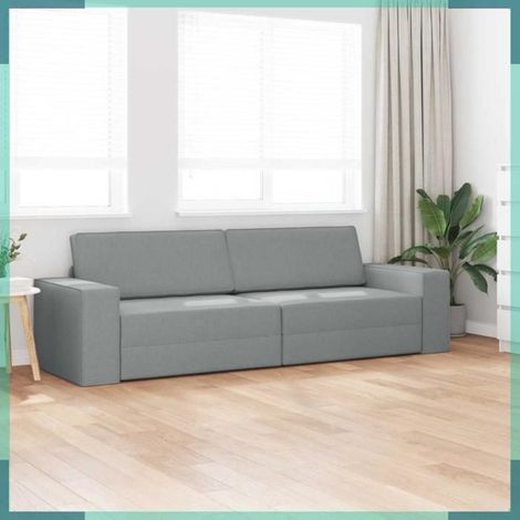 4106715 Canapé-Lit 200cm Gris clair tissu (1/5)