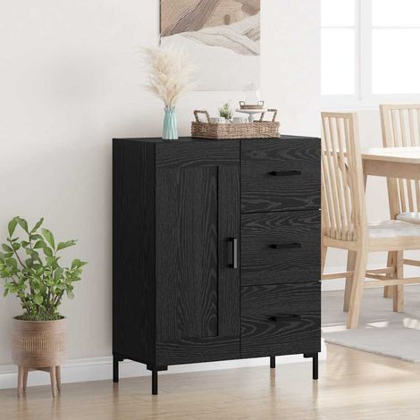 Sideboard Schwarz Eichen-Optik 69.5 x 34 x 90 cm Holzwerkstoff vidaXL (1/5)