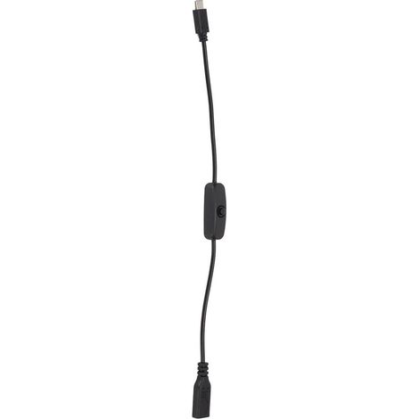 Cable de extensión USB C con interruptor de encendido/apagado - Negro - Control de botón conveniente para el cable de carga - Extensión estable (1/5)