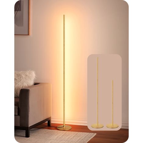 EDISHINE Stehlampe Wohnzimmer, LED Stehlampe Dimmbar, 3000K warmweiße Stehleuchte mit Memory-Funktion, höhenverstellbar 146 cm