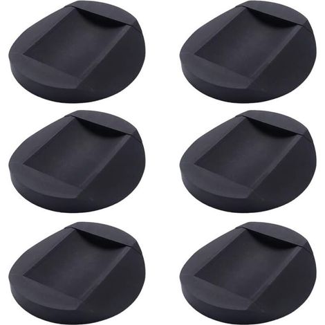 Lot de 6 patins antidérapants en caoutchouc pour meubles, coussins pour pieds de chaise, tous sols, roulettes pour meubles, noir (1/5)