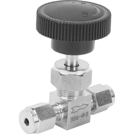 Vanne en acier inoxydable 304 à 2 voies, contrôle de débit à aiguille haute pression pour eau, gaz, pétrole et liquides (1/5)