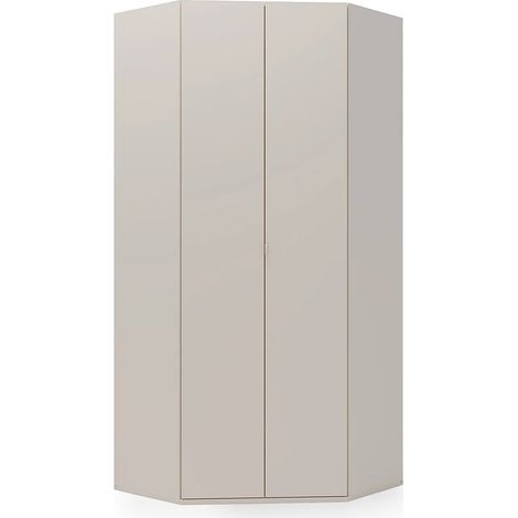 Armoire d'angle 2 portes pour lit escamotable - L100 cm - Beige - NILODIA (1/3)
