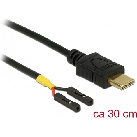 Delock Cable USB Type-Câ¢ macho  2 x cabezales de pines hembra separados para alimentaciÃ³n de 30 cm