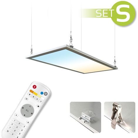 CCT LED Panel 60x30cm Spezialmontageset 22W 3000K-6000K inkl. Fernbedienung, Seilabhängung und Halter (1/5)
