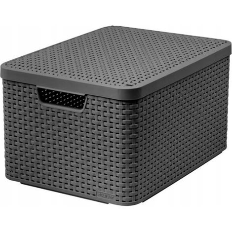 Curver Style L Korb de Aufbewahrung Rattan Grau (1/4)