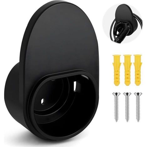 Support mural pour câble de recharge EV Type 2 – Noir, design renforcé, fixation murale sécurisée, compatible avec toutes stations de charge (1/4)