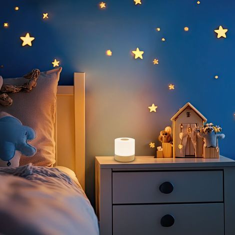 Tischleuchte - 2W, 150lm, kabellos, led, dimmbar, warmweiß, holzfarbig (1/5)