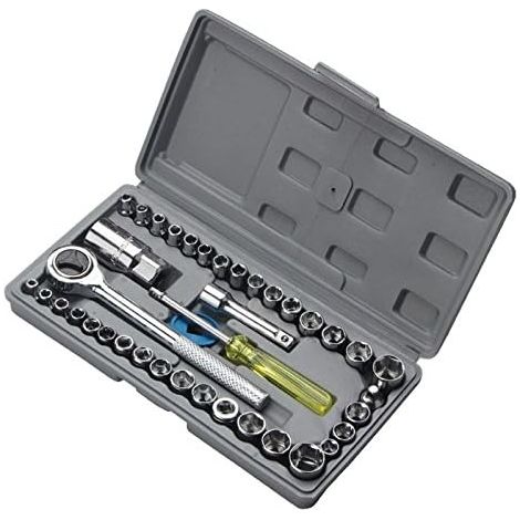 Lot de 40 clés à douille 1/2", 1/4", 3/8", poignée à cliquet réversible DR Drive avec étui (1/4)