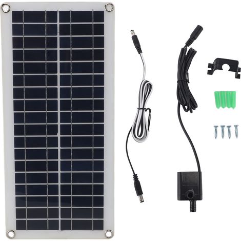 Ortviai Kit Pompe à Fontaine Solaire 50 W pour Bassin de Jardin – Panneau Polycristallin DC 12 V, Débit 240 L/h