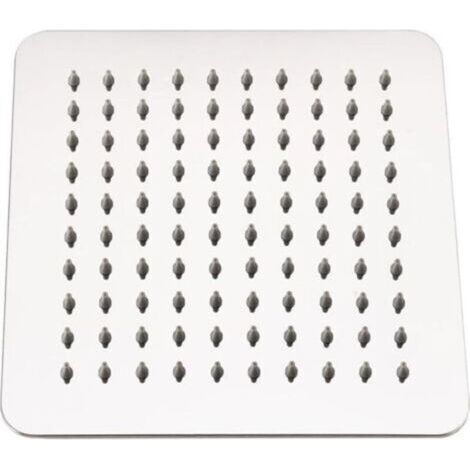 NALOOKAMIC Krobec Pomme de Douche Plus forte,8 Pouces Pommeau Douche Carré en Acier Inoxydable AISI304, 20x20cm Ultra-Mince jet pluie,Pommes de douche fixes Tête de Douche à Anti-calcaire (1/3)