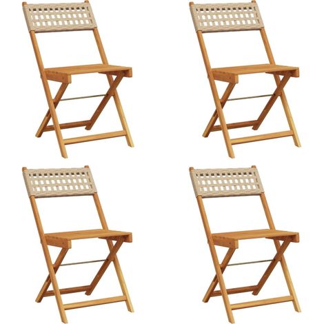 Maison Exclusive - Gartenstühle 4 Stk. Klappbar Beige Poly Rattan