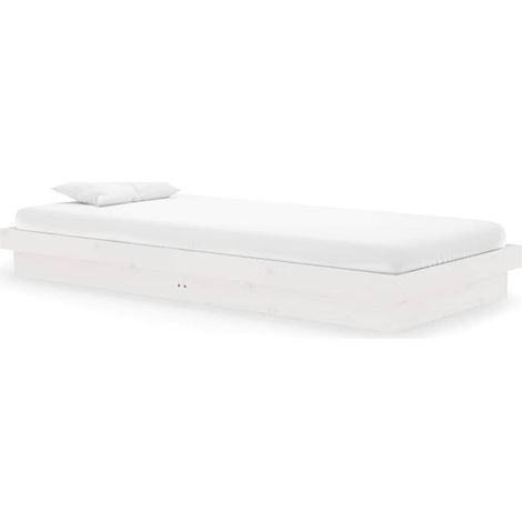 Maison Exclusive - Estructura de cama madera maciza blanco 90x200 (1/5)
