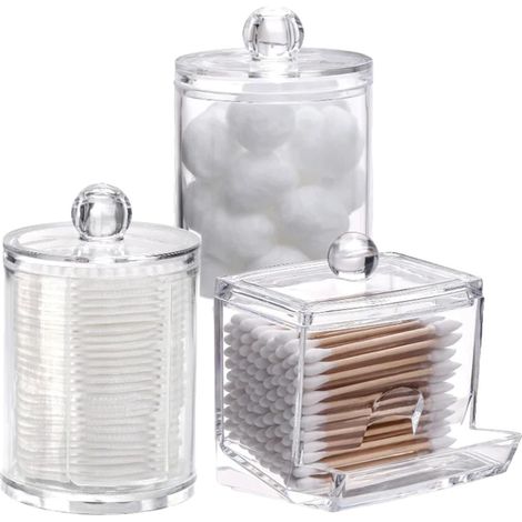 Organizador de baño, construcción de plástico duradero, solución de almacenamiento versátil, 3 piezas C (1/2)