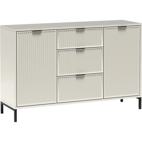AX LIVING Kleider Kommode Berlinette 2 – Kaschmir Beige, 135 cm breit