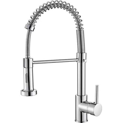 Küchenarmaturen mit ausziehbarem Auslauf, Einhebel-Schwanenhalsarmaturen, einfunktionale Küchenarmaturen aus Edelstahl