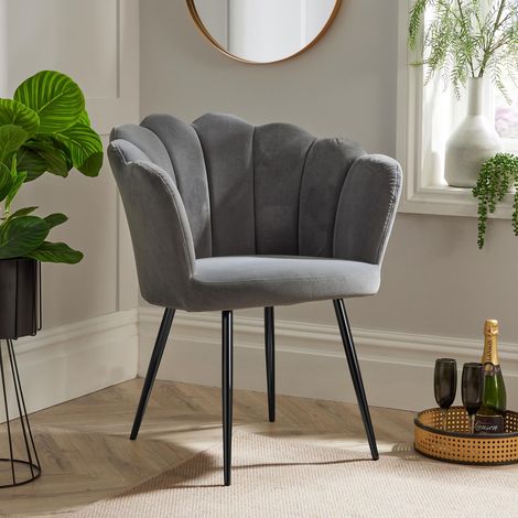 Compact Scallop Armchair Grey