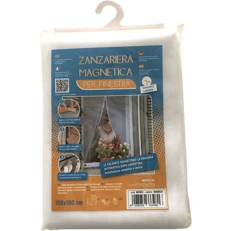 ZANZARIERA A PANNELLI VERTICALE CHIUSURA MAGNETICA 150X180 BIANCA (1/5)